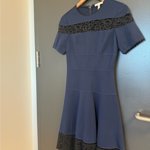 Rebecca Taylor size 0 lace EUC Blue A-line Cocktail Dress - Picture 6 of 15